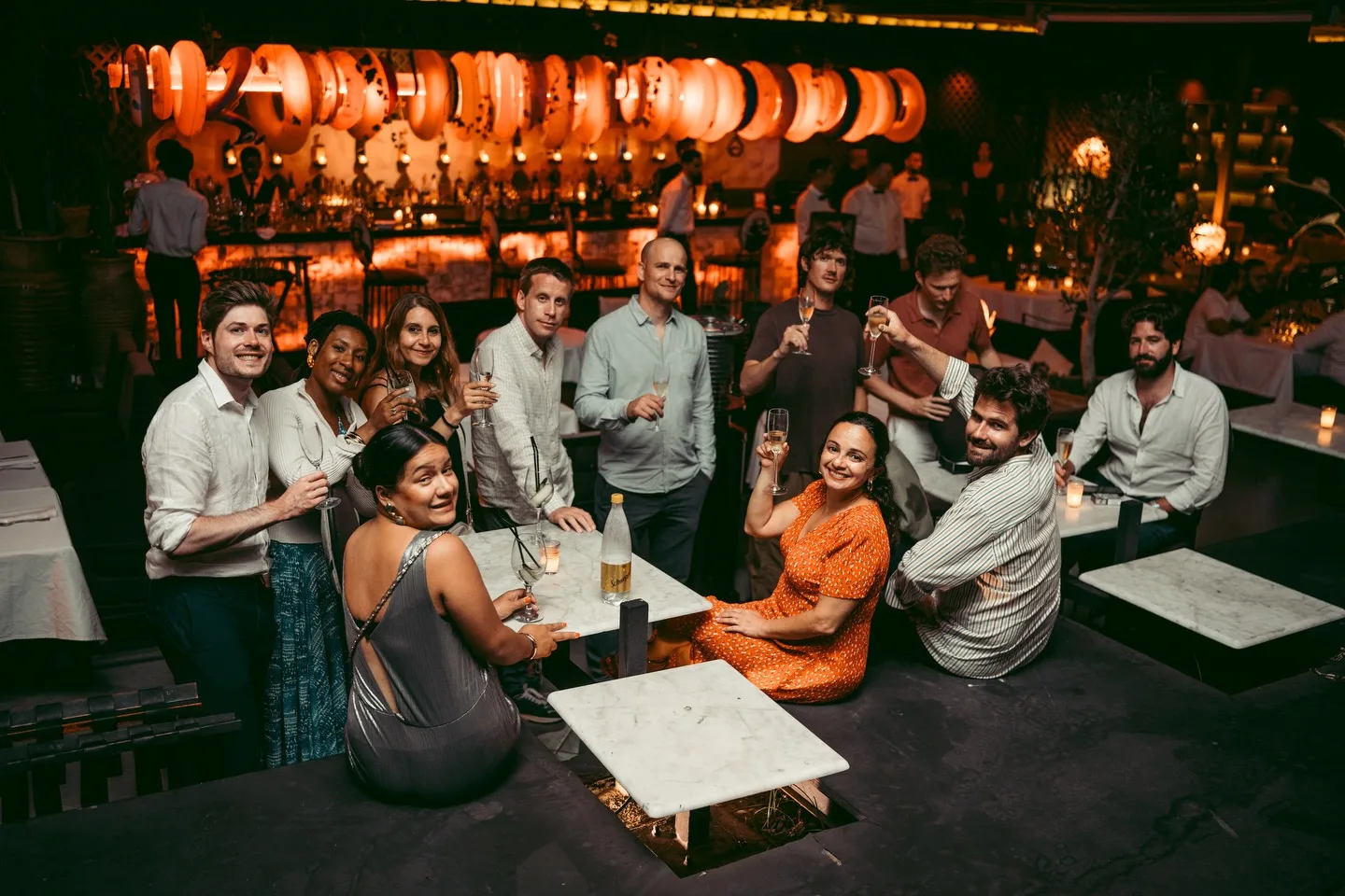 Guests enjoying dinner and cocktails at LOV Restaurant in Agadir